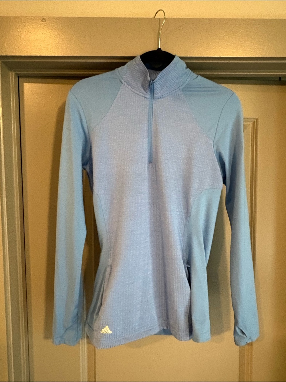 Light Blue Half-Zip Adidas Athletic Pullover